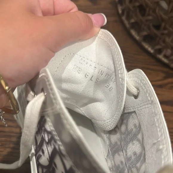 Dior Gray and White High-Top Sneakers - Picture 2 of 3